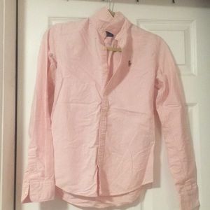 Pink and white stripe oxford